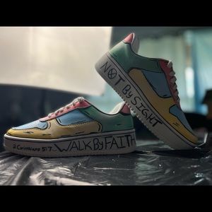 Women’s Casual Multi-Color Customized Faded Sneaker w/Bible verse